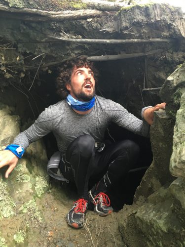 Pretty sure we found a possum hole in the rock. Ben here pretending to be the possum. 
