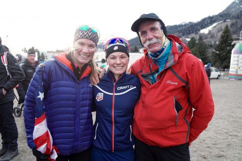 Nora Gilbertson and her Dad, Reid, came to see our races in Davos and La Clusaz! It was so amazing to see them and get hugs from home all the way across the pond! (photo from Nora)
