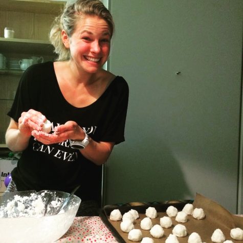 Doing some baking for a Holiday party with the Canadians! (photo from Liz)