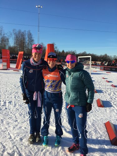 Liz, me and Kikkan at Liz's first ever World Cup start!!! (in the stadium in Ulricehamn)