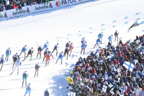 The men in the skiathlon and the huge crowds! (photo by Rich Narum)